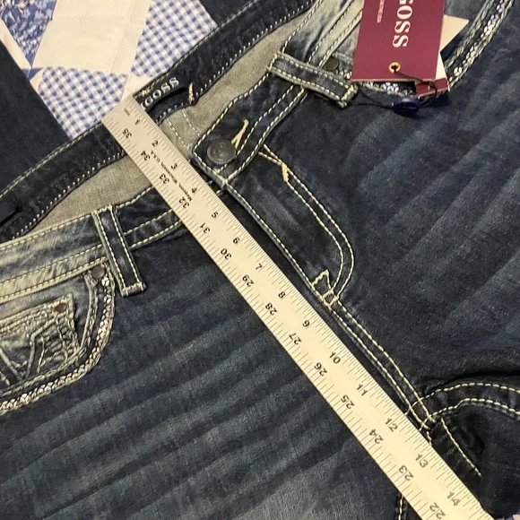 Vigoss Dark Blue Boot Cut Jeans with White Stitching - Picture 7 of 11